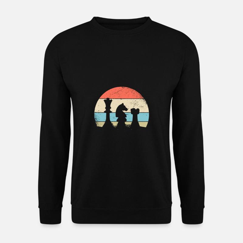 Schachbrett Schachspieler Schach - Unisex Pullover - Schwarz