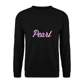 Pearl Stylized Text - Unisex Sweatshirt - black - Front - Alina (178cm) & Michal (187cm)