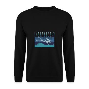 Taucher Tauchen Design Schnorcheln - Unisex Pullover - Schwarz - Vorne - Alina (178cm) & Michal (187cm)