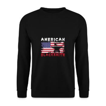 Lustiger Schmied Spruch & Schmieden - Unisex Pullover - Schwarz - Vorne - Alina (178cm) & Michal (187cm)