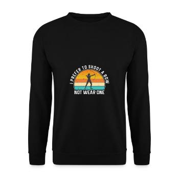Lustiger Bogensport Spruch Bogenschießen - Unisex Pullover - Schwarz - Vorne - Alina (178cm) & Michal (187cm)
