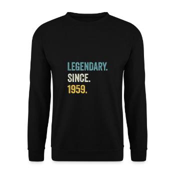 66 Years Old Legendary Since 1959 66th Birthday - Unisex Sweatshirt - black - Front - Alina (178cm) & Michal (187cm)