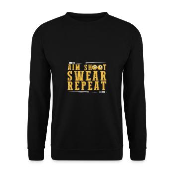 Dart & Bier Lustiger Darts Spruch - Unisex Pullover - Schwarz - Vorne - Alina (178cm) & Michal (187cm)