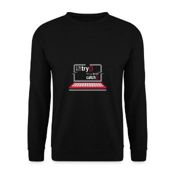 Lustiger Informatiker Spruch, Informatik - Unisex Pullover - Schwarz - Vorne - Alina (178cm) & Michal (187cm)