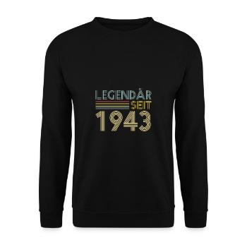 80 Jahre Legendär Seit 1943 80. Geburtstag - Unisex Pullover - Schwarz - Vorne - Alina (178cm) & Michal (187cm)