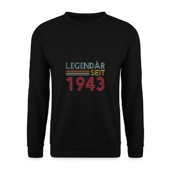 80 Jahre Legendär Seit 1943 80. Geburtstag - Unisex Pullover - Schwarz - Vorne - Alina (178cm) & Michal (187cm)