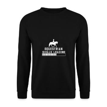 Schönes Reiten Pferde Spruch für Reiter - Unisex Pullover - Schwarz - Vorne - Alina (178cm) & Michal (187cm)