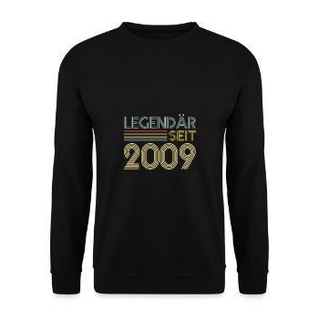 14 Jahre Legendär Seit 2009 14. Geburtstag - Unisex Pullover - Schwarz - Vorne - Alina (178cm) & Michal (187cm)