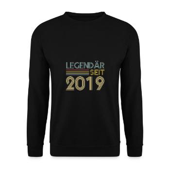 4 Jahre Legendär Seit 2019 4. Geburtstag - Unisex Pullover - Schwarz - Vorne - Alina (178cm) & Michal (187cm)