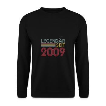 14 Jahre Legendär Seit 2009 14. Geburtstag - Unisex Pullover - Schwarz - Vorne - Alina (178cm) & Michal (187cm)