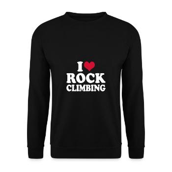 Klettern Kletterer I Love Rock Climbing - Unisex Pullover - Schwarz - Vorne - Alina (178cm) & Michal (187cm)
