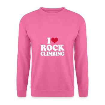 Klettern Kletterer I Love Rock Climbing - Unisex Pullover - Pink - Vorne
