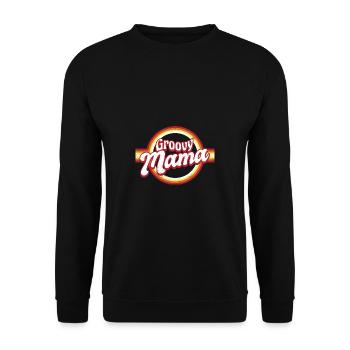 Retro Groovy Mama Matching Family - Unisex Sweatshirt - black - Front - Alina (178cm) & Michal (187cm)