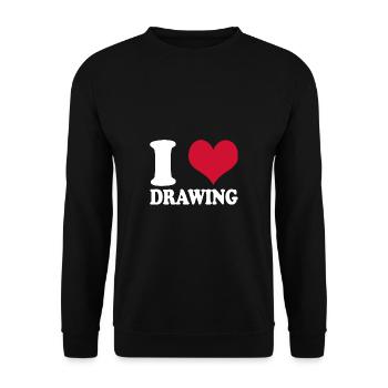 I Love Drawing Sketching - Unisex Sweatshirt - black - Front - Alina (178cm) & Michal (187cm)