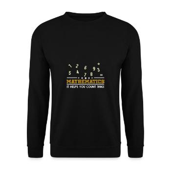 Lustiger Mathe Lehrer Spruch Mathematik - Unisex Pullover - Schwarz - Vorne - Alina (178cm) & Michal (187cm)