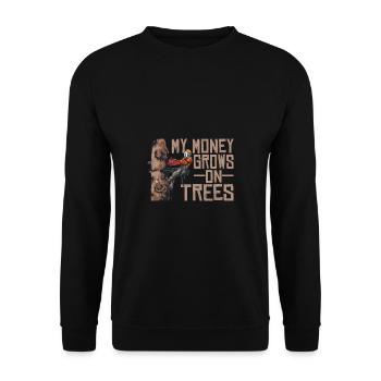 Tronçonneuse Se défoncer est mon travail bûcheron - Sweat-shirt Unisexe - noir - Devant - Alina (178cm) & Michal (187cm)