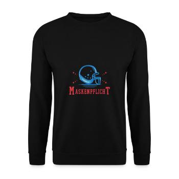 Maskenpflicht American Football - Unisex Pullover - Schwarz - Vorne - Alina (178cm) & Michal (187cm)