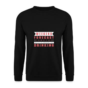 Camping Camper Outdoor Sommer Design - Unisex Pullover - Schwarz - Vorne - Alina (178cm) & Michal (187cm)