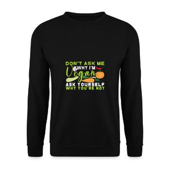 Vegan Fleischlos Tierlieb & Veganer - Unisex Pullover - Schwarz - Vorne - Alina (178cm) & Michal (187cm)