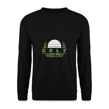 Golf Geschenk Witz Golfspieler Golfer - Unisex Pullover - Schwarz - Vorne - Alina (178cm) & Michal (187cm)