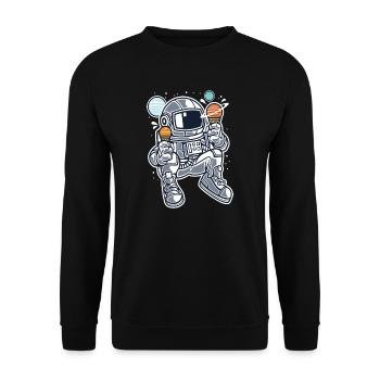 Ice Cream Astronaut - Unisex Sweatshirt - black - Front - Alina (178cm) & Michal (187cm)