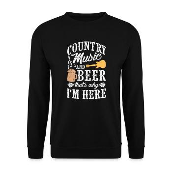 Country Music and Beer - C'est pour ça que je suis ici - Sweat-shirt Unisexe - noir - Devant - Alina (178cm) & Michal (187cm)