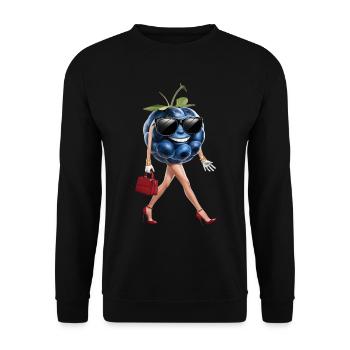 Frauen Heidelbeere - Unisex Pullover - Schwarz - Vorne - Alina (178cm) & Michal (187cm)