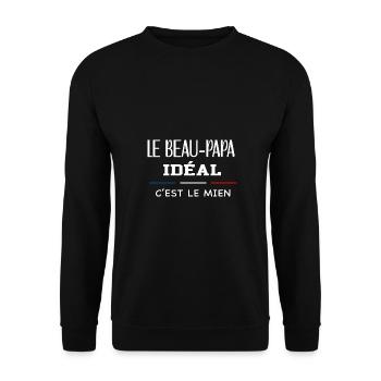 Cadeau beau papa idéal c'est le mien - Sweat-shirt Unisexe - noir - Devant - Alina (178cm) & Michal (187cm)