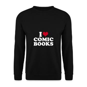J’adore les bandes dessinées - Sweat-shirt Unisexe - noir - Devant - Alina (178cm) & Michal (187cm)