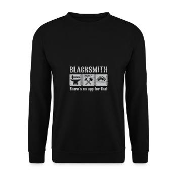 Lustiger Schmied Spruch & Schmieden - Unisex Pullover - Schwarz - Vorne - Alina (178cm) & Michal (187cm)