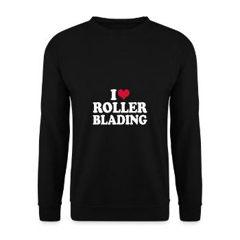 I Love Rollerblading - Unisex Sweatshirt - black - Front - Alina (178cm) & Michal (187cm)