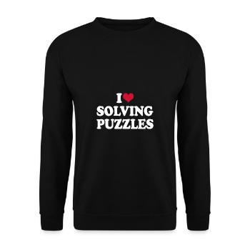 Puzzle I Love Solving Puzzles - Unisex Sweatshirt - black - Front - Alina (178cm) & Michal (187cm)
