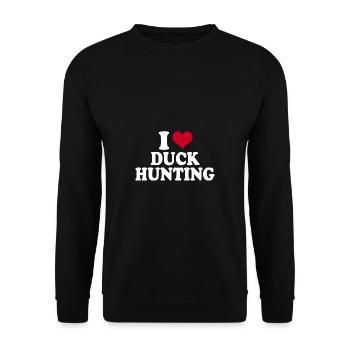 I Love Duck Hunting - Unisex Sweatshirt - black - Front - Alina (178cm) & Michal (187cm)