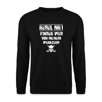 Werkzeug, Schrauber, KFZ Meister, auto - Unisex Pullover - Schwarz - Vorne - Alina (178cm) & Michal (187cm)