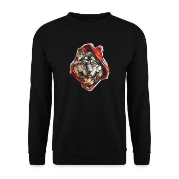 Animal Red Ridin Wolf Pun Graphic Design - Unisex Sweatshirt - black - Front - Alina (178cm) & Michal (187cm)