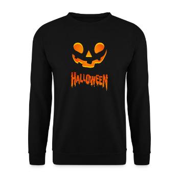 Terrifying Pumpkin. Halloween Scary T-Shirt - Unisex Sweatshirt - black - Front - Alina (178cm) & Michal (187cm)