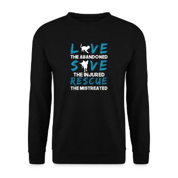 L'amour Sauvez les chats de sauvetage - Sweat-shirt Unisexe - noir - Devant - Alina (178cm) & Michal (187cm)