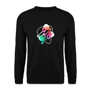 3 guitares colorées - Sweat-shirt Unisexe - noir - Devant - Alina (178cm) & Michal (187cm)