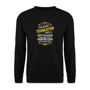 Teamleiter - Unisex Pullover - Schwarz - Vorne - Alina (178cm) & Michal (187cm)