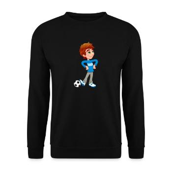Boy Soccer Player - Unisex Pullover - Schwarz - Vorne - Alina (178cm) & Michal (187cm)