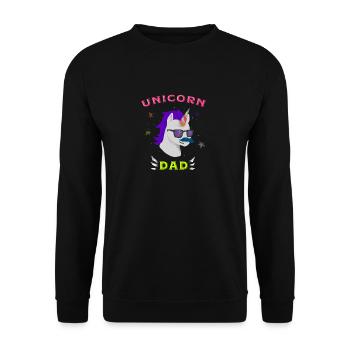 Unicorn dad gift - Unisex Sweatshirt - black - Front - Alina (178cm) & Michal (187cm)