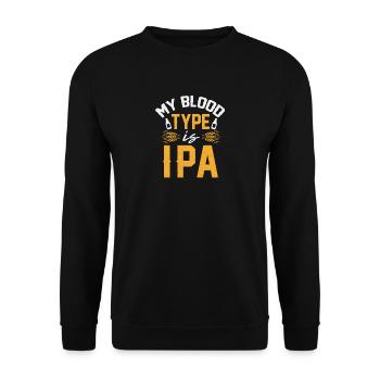 My blood type is IPA Craftbeer beer gift - Unisex Sweatshirt - black - Front - Alina (178cm) & Michal (187cm)