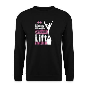 Cheerleader Cheerleading Athlet Cheer Geschenk - Unisex Pullover - Schwarz - Vorne - Alina (178cm) & Michal (187cm)