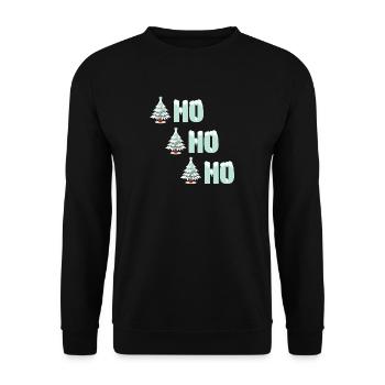 Noël - Ho Ho Ho - Père Noël cadeau - Sweat-shirt Unisexe - noir - Devant - Alina (178cm) & Michal (187cm)