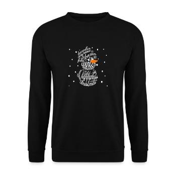 Bonhomme de neige Word Art avec cadeau de Noël flocon de neige - Sweat-shirt Unisexe - noir - Devant - Alina (178cm) & Michal (187cm)