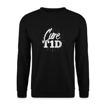 Shirt for diabetics - cure diabetes - Unisex Sweatshirt - black - Front - Alina (178cm) & Michal (187cm)