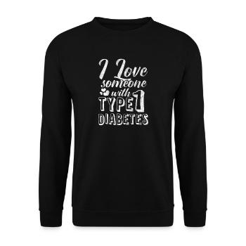 Shirt for diabetics type 1 - Unisex Sweatshirt - black - Front - Alina (178cm) & Michal (187cm)