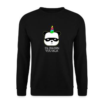 Weihnachten Einhorn neu new Geschenk Regenbogen - Unisex Pullover - Schwarz - Vorne - Alina (178cm) & Michal (187cm)