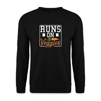 Runs on veggies - Unisex Sweatshirt - black - Front - Alina (178cm) & Michal (187cm)