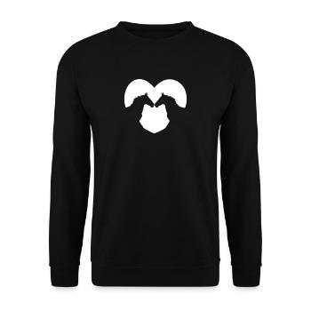 Horses Heart - Pferde Herz - Unisex Pullover - Schwarz - Vorne - Alina (178cm) & Michal (187cm)